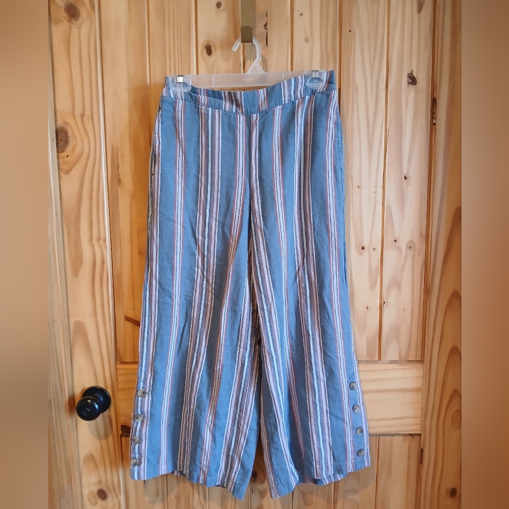 a.n.a Blue and Pink Striped Pants Size S